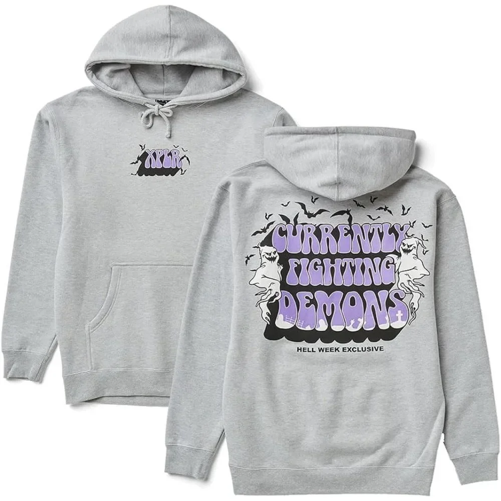 XPLR Sam and Colby Hell Week Fighting Demons HW Halloween Merch Hoodies Unisex Hooded Sweatshirt Casual Clothing