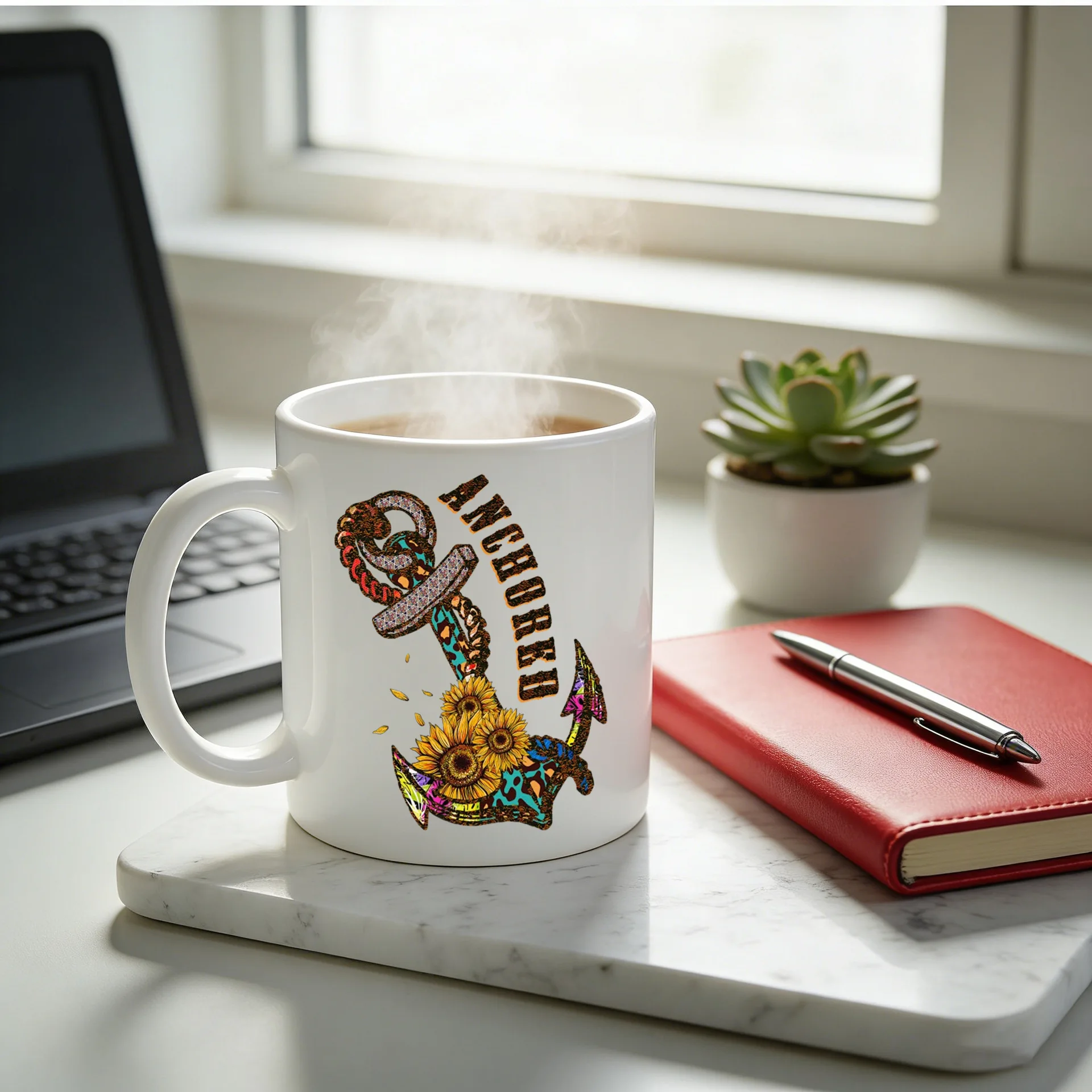 Niche Design Sense Mug Sunflower Pattern Ceramic Cup Student Party Gift Cup Home Office Water