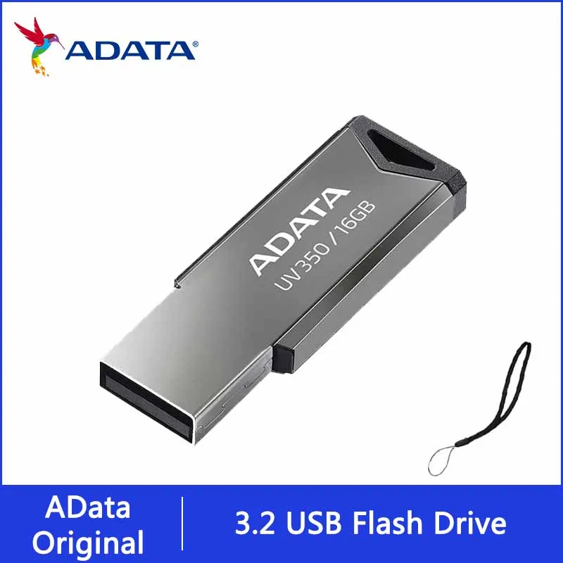 ADATA 32GB 64GB 128GB 256GB Pen Drive Car Speaker Metal High Speed Encrypted U Disk UV350 Series USB Flash Drive 3.2 For Phone