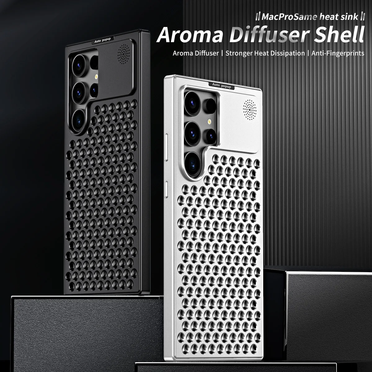 Aluminum Alloy Metal Aroma Phone Case for Samsung Galaxy S25 Ultra S24 Ultra S23 Ultra Perfume Heat Dissipation Shockproof Cases