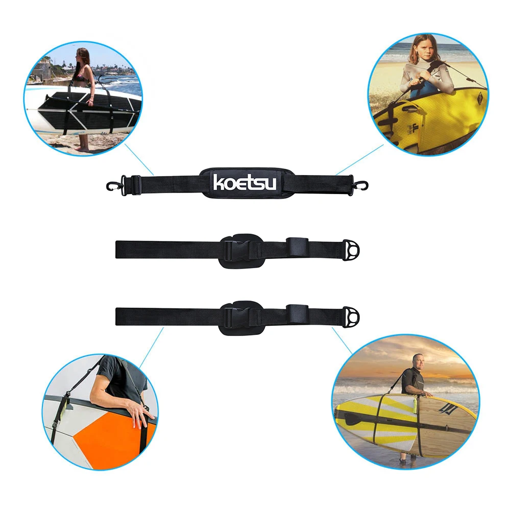 กระดานโต้คลื่นแบบพกพากระดานโต้คลื่นไหล่สลิงปรับ Stand Up Surf Paddle BOARD Carrier อุปกรณ์เสริม