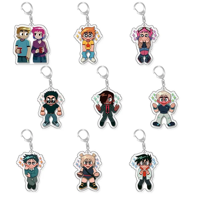 Crooked boy Scott Pilgrim Takes Off acrylic keychain birthday pendant animation around gift for boys and girls