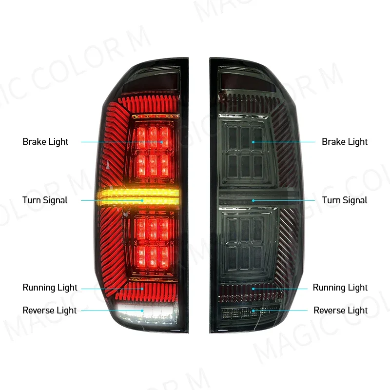 LED Tail Light For Toyota Tundra 2014 2015 2016 2017 2018 2019 2020 2021 Rear Turn Signal Stop Brake Parking Driving Fog Lamp