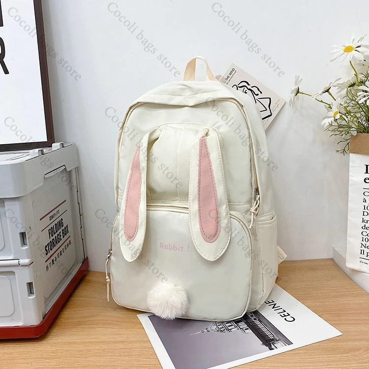 Kawaii Rabbit Ear Backpack for Girls Children's Backpack Cute School Backpack for Girls Daily Use Backpack Nylon Back to School