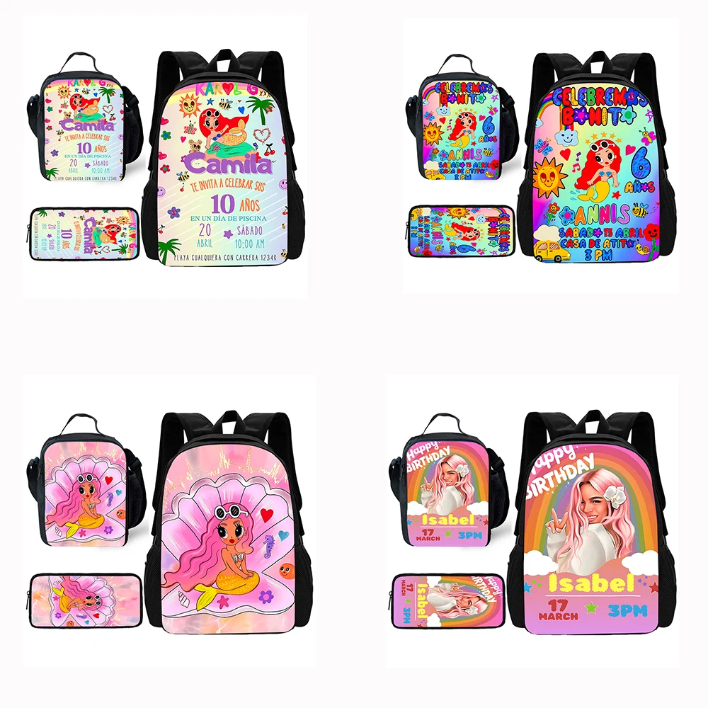 Child School Karol G Manana Sera  Backpack with Lunch Bags ,Pencil Bags ,School Bags for Boys Girls Best Gift