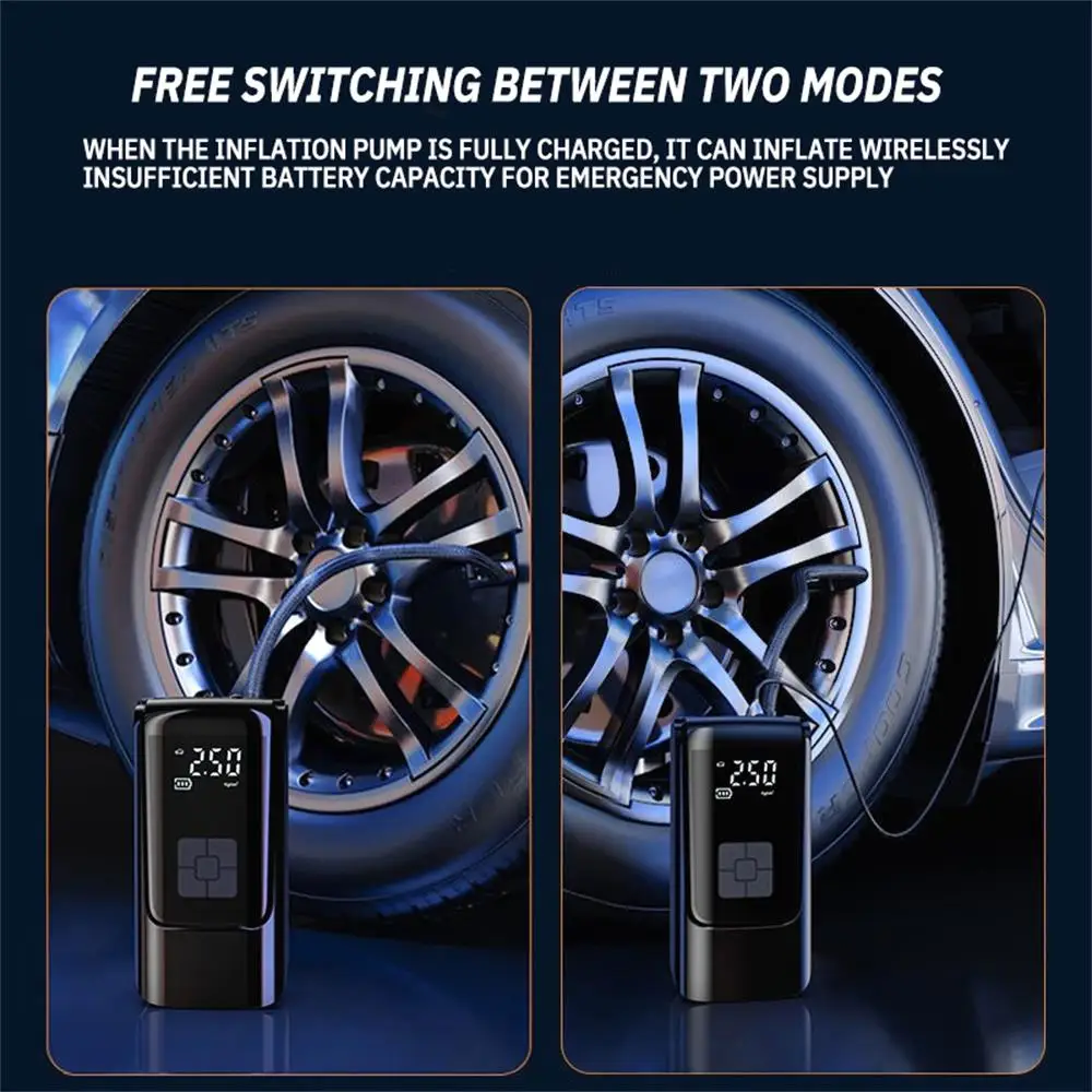 Wireless  Tire Inflator Pump - Portable Dual Power Digital  Compressor - Perfect Christmas Gift!