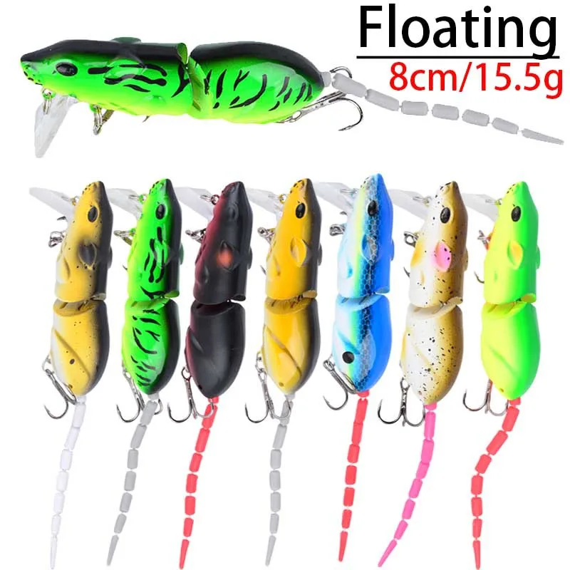 Luya Bait Bionic Mouse Mino Zweiteiliger 8 cm/15,5 g Long-Throw-Bleistift Mino Sea Bass Leaping Mouth Black Fish Mock Bait