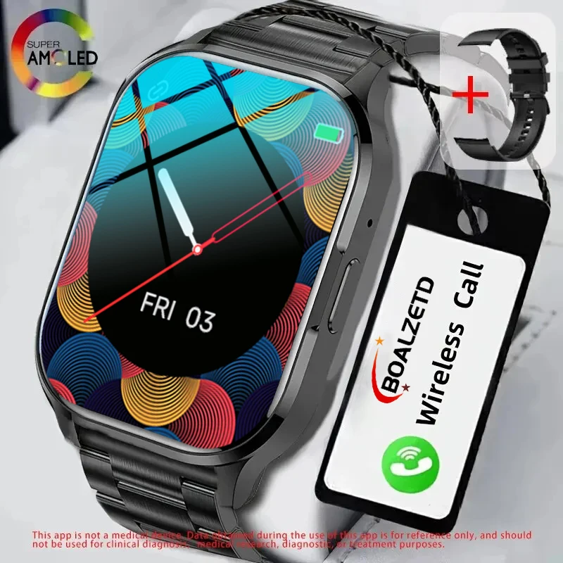 For XIAOMI 2024 New AMOLED Smartwatch Men Bluetooth Call Fitness Tracker IP68 Waterproof Smart Watch for Men Women IOS Android