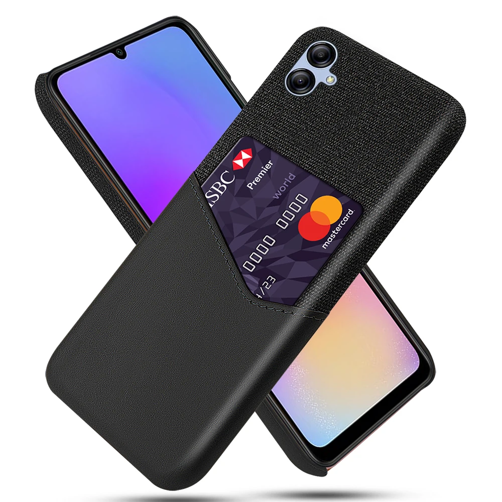 

Business Case For Samsung A05 Funda Febric Card Holder Cover For Galaxy A05 SM-A055F SM-A055F/DS SM-A055M SM-A055M/DS Case Coque