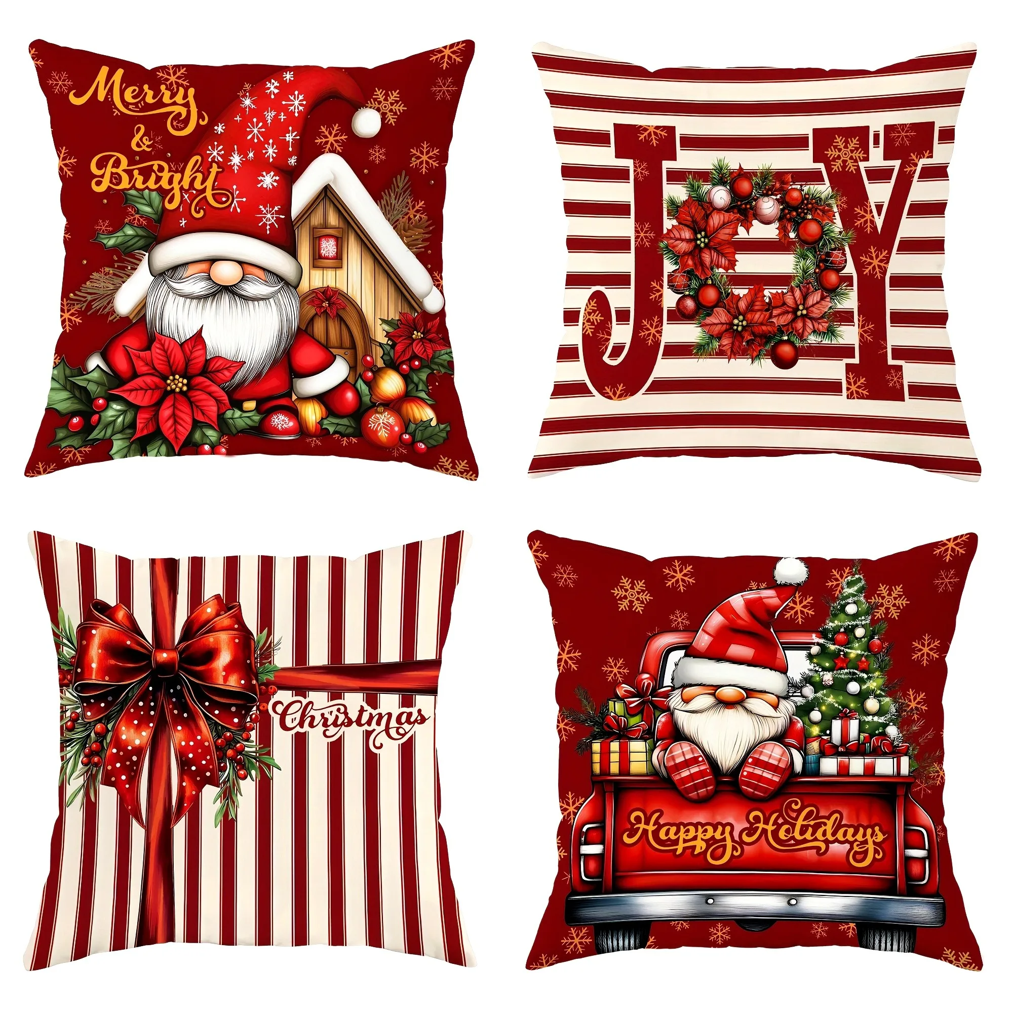 

Home Decor Santa & Festive Christmas Pillow Covers Pattern Cushion Cover Suitable For Sofa Bedroom Car Pillow Cover