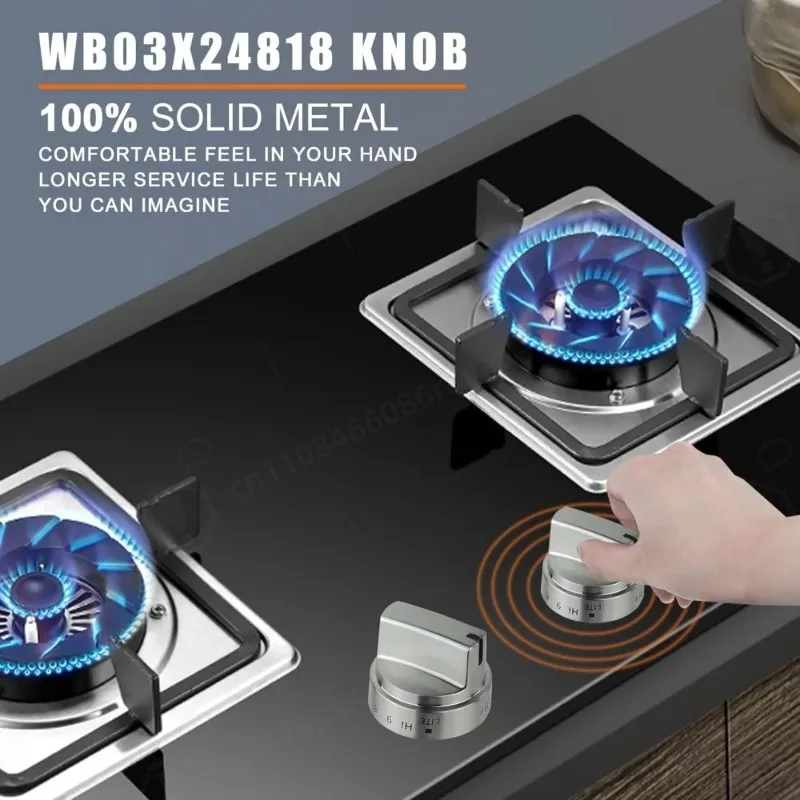 1 Pcs Stainless Steel WB03x24818 Gas Stove Knob Compatible with ge,PS11729081 AP5989029 Stainless Steel Stove Replacement Knobs