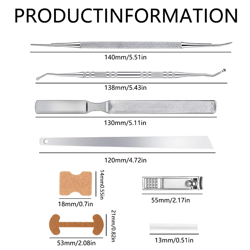 Professional Ingrown Toenail Toolkit with Ingrown Toenail Strips, Curved Toenails Corrector Patch, for Home Pedicure Care