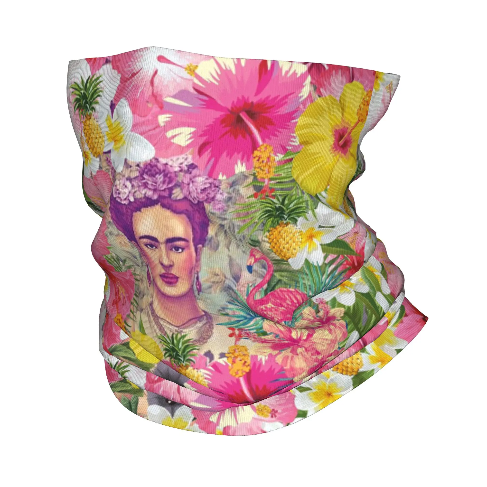 Lenço multifuncional Frida Kahlo e Flamingo, lenço estampado para pescoço, chapéu unissex para caminhadas, pesca, adulto