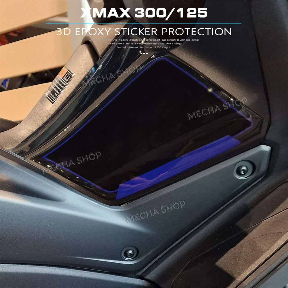 For XMAX300 X MAX 125 300 2023-2026 Motorcycle Accessories 3D Resin Decal Kit Side Tank Pad Protection
