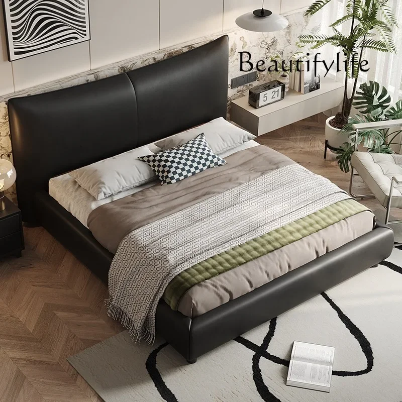 X35 Italian Minimalist Bed Simple Modern Light Luxury Villa Master Bedroom Double Bed Wedding Bed