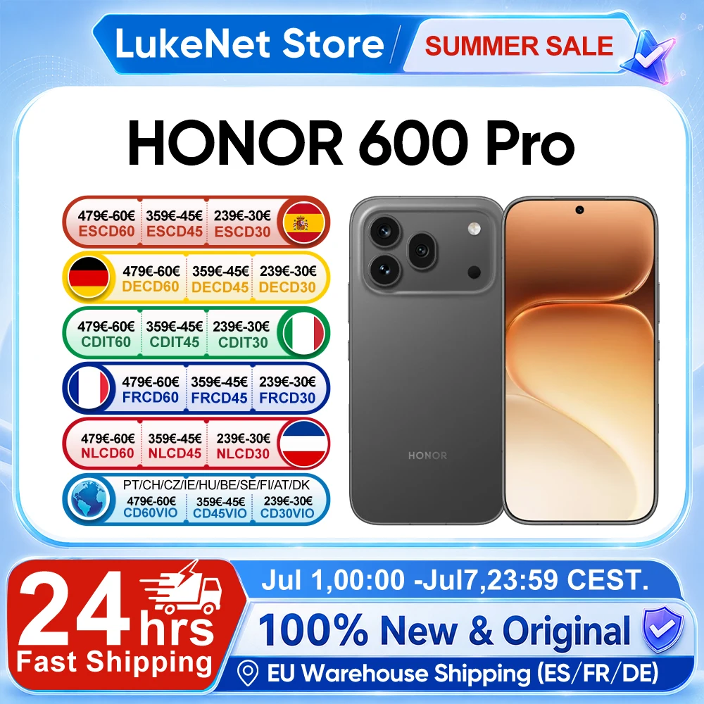 Teléfono Inteligente HONOR 600 Pro 5G, Snapdragon 8 Elite, IA de 200MP, Ultra Night, 6400mAh, Supercarga de 80W, Carga Inalámbrica de 50W, Pantalla AMOLED de 6.57'', Botón IA