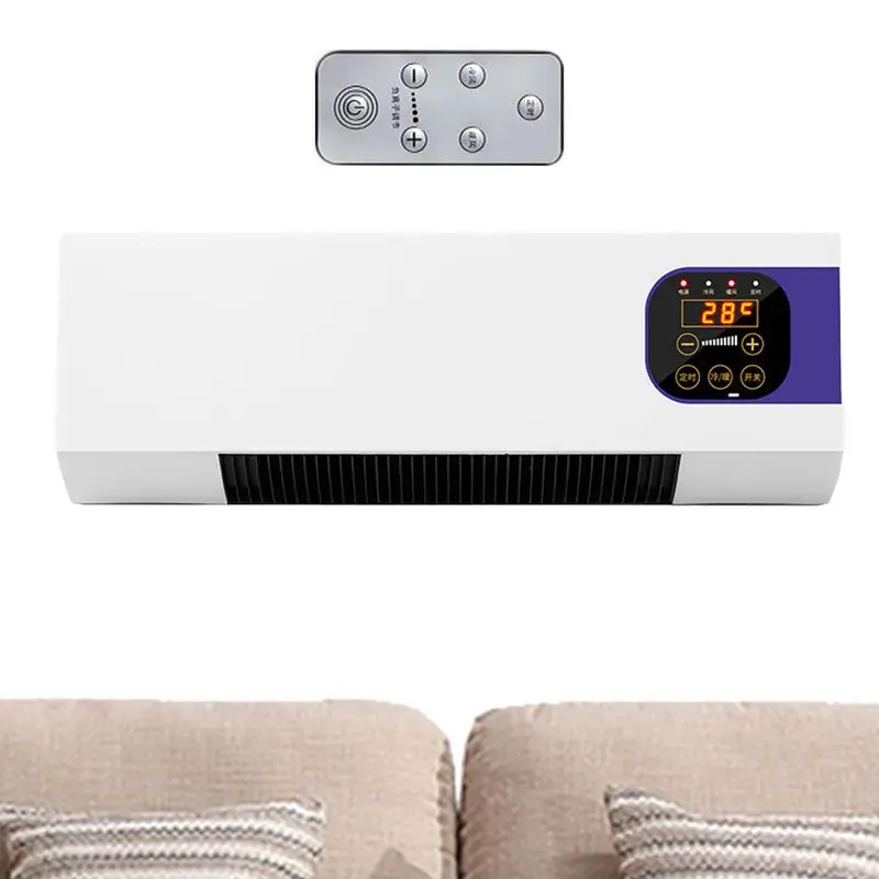 

Wall-Mounted Heater With Remote Double Use Conditioner Remote Adjustment Temperature Air Conditioner for Home Bedroom Restaurant