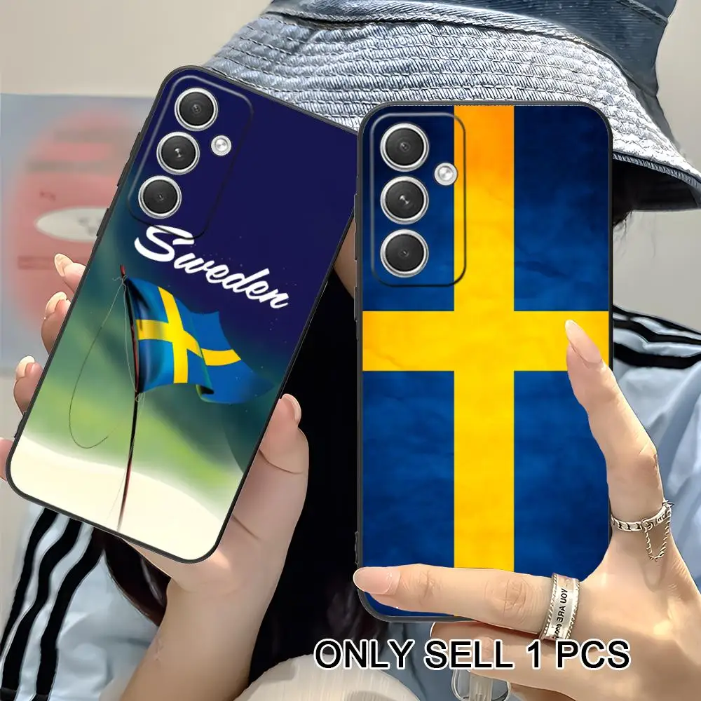 Sweden Flag Phone Case for Samsung Galaxy S26 S25 S24 S23 S22 S21 S20 Note20 Plus FE Ultra Soft TPU Shockproof Cover