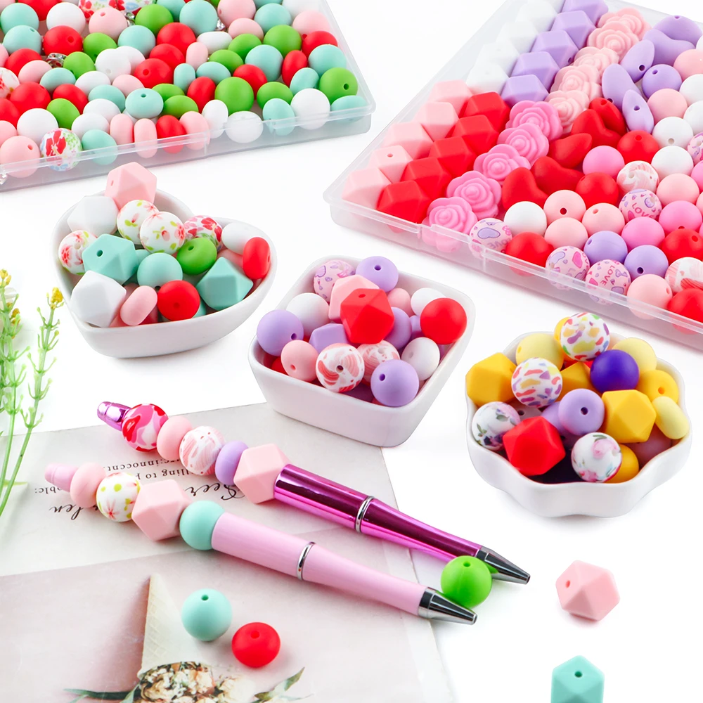 Kovict  Valentine's Day Series Silicone Beads For DIY Jewelry Making Bracelet Necklace Pen Etc Handmade Accessories