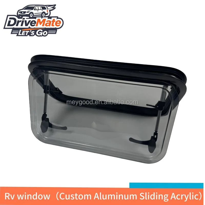 

Factory Price Aluminum Frame Round Corner RV Travel Trailer Side Window with External Flat Acrylic Glass