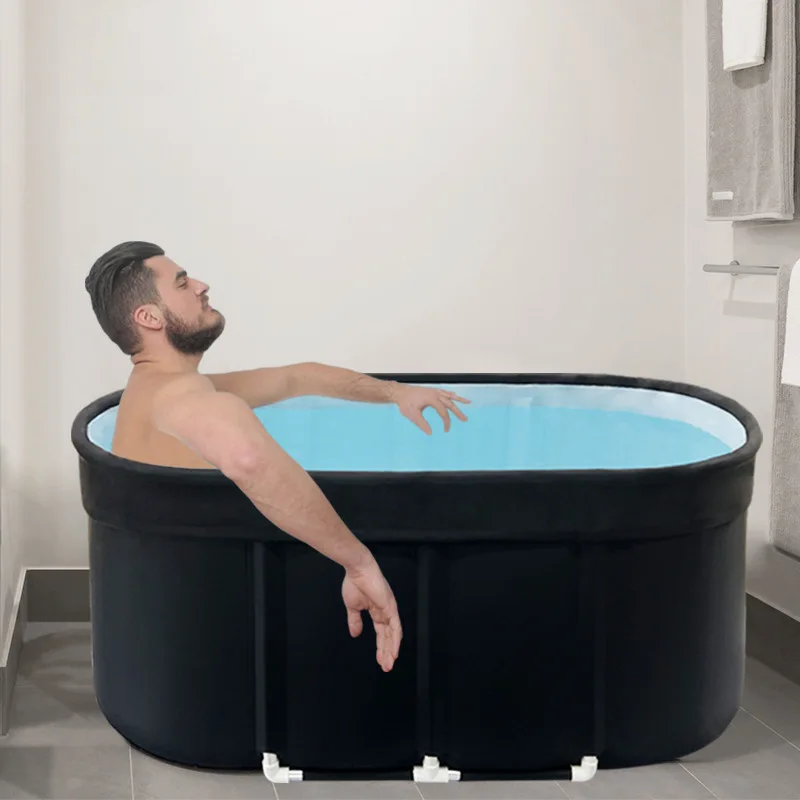 Top Sale Custom Oval Big Size Black Plastic Folding Portable Adult Ice Bath Tub Walk in Bath Tub Pod