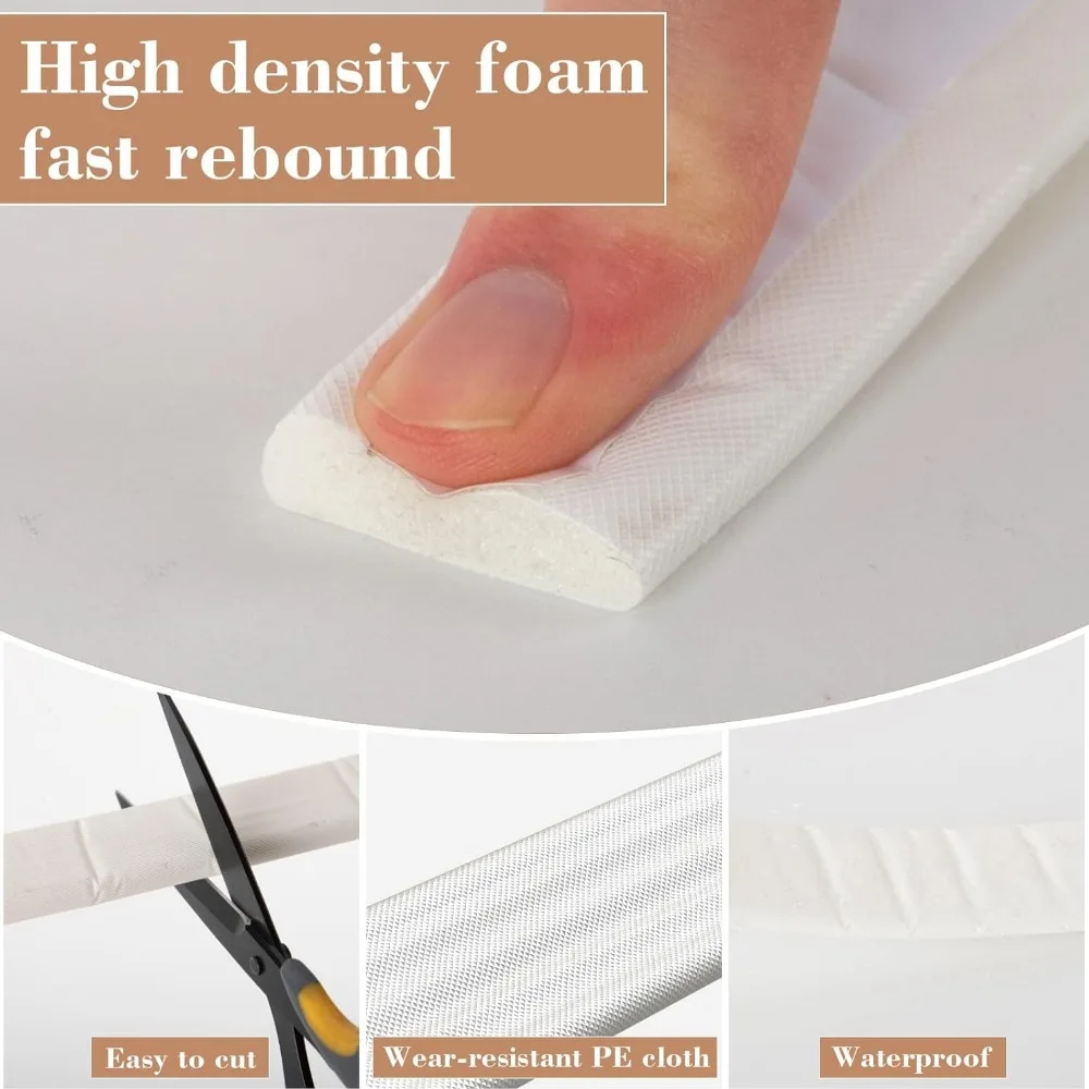 20M-2M Window Sealing Strip Self-adhesive PU Acoustic Foam Door Sealing Strip Soundproof Windproof Window Gap Filling Strip