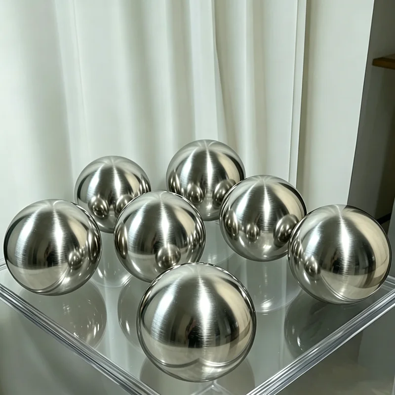 304 Stainless Steel Ball/Half Ball Brushed Matte Surface Hollow Ball For Home Garden Decoration Supplies Ornament Dia 25mm-300mm