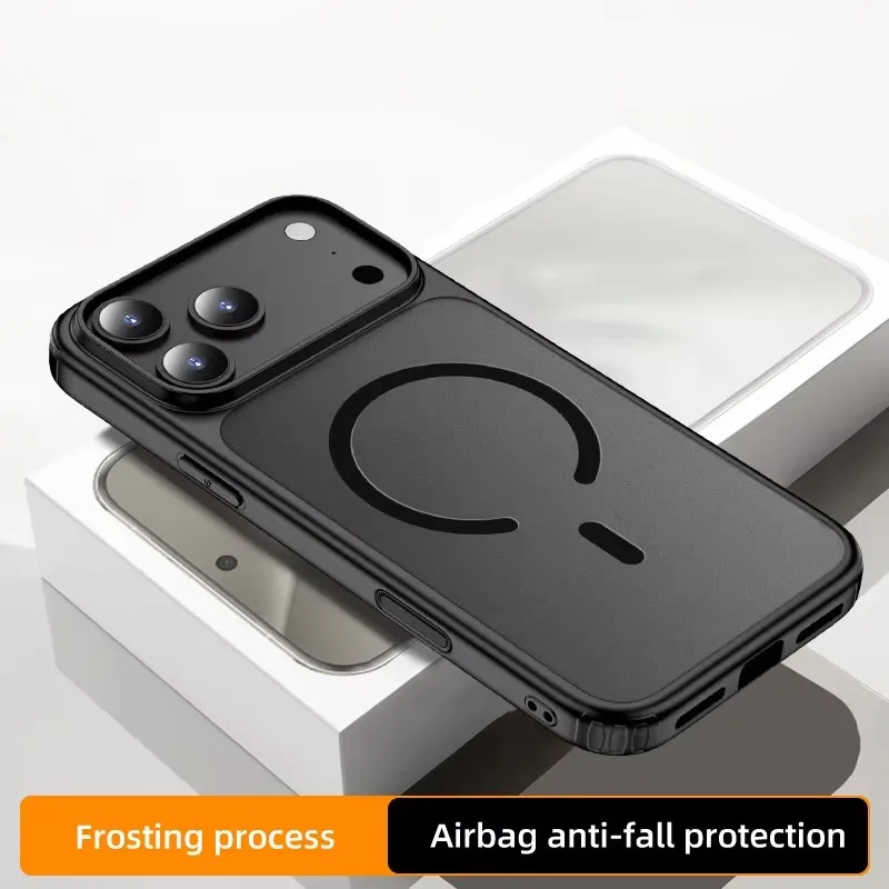 

Magsafe Magnetic Wireless Charging Frosted Shockproof Case for iPhone 17 Pro Max 17 Air Model Skin Feel Armor Cover Fundas