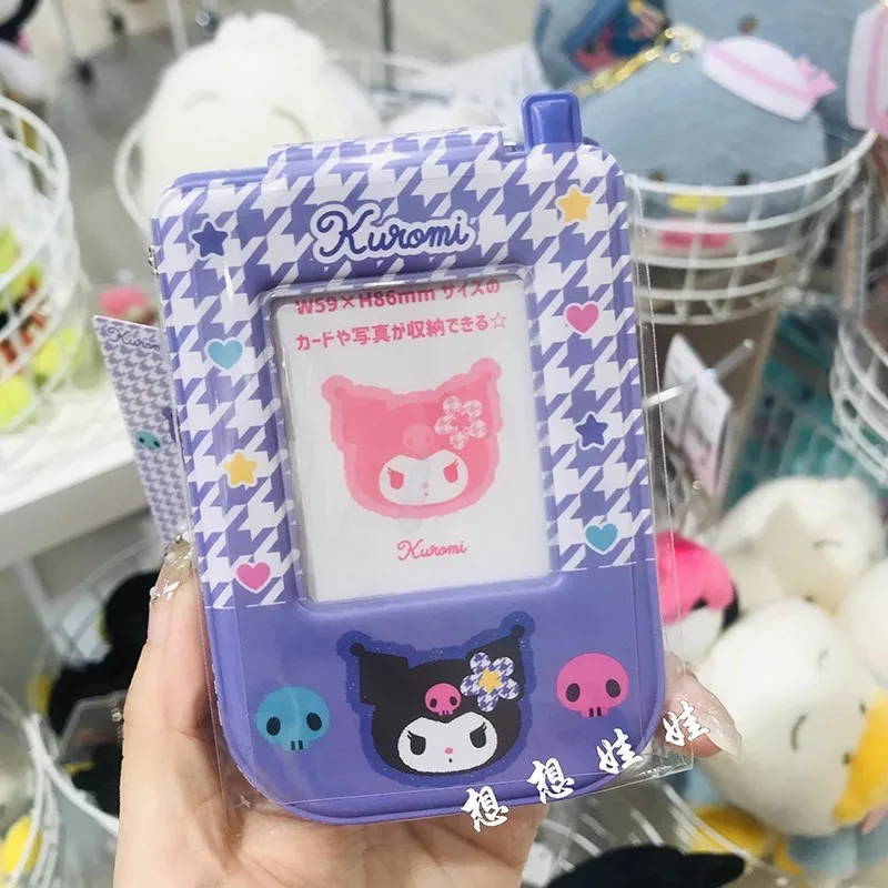 

Sanrio hello kitty cute anime peripherals my piano Melody kuromi flip phone model keychain card holder women japan