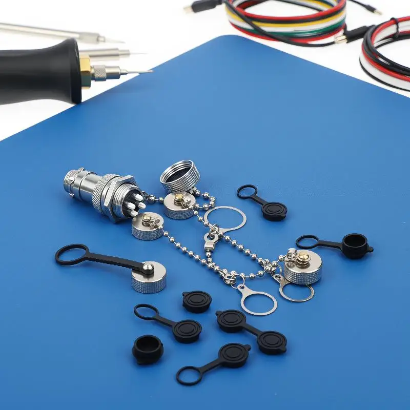 2/4/10Pcs GX12 GX16 GX20 Aviation Plug Socket Rubber Metal Protective Cap Waterproof Dust Cover Welding Cable Connector