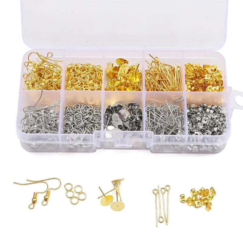 Alloy Jewelry Repair Tools Set, Lobster Clasp, Open Jump Rings, Earring Hooks, DIY Jewelry Making Supplies, Findings