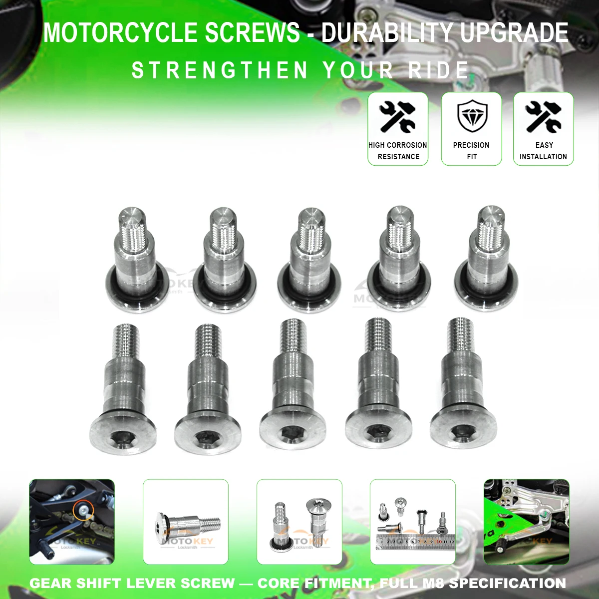 For DUCATI Panigale V2 V4 899 959 1199 1299/S/R 1260 950/S 1200 Foot Brake Pedal Screw Gear Shift Lever Bolt 304 stainless steel