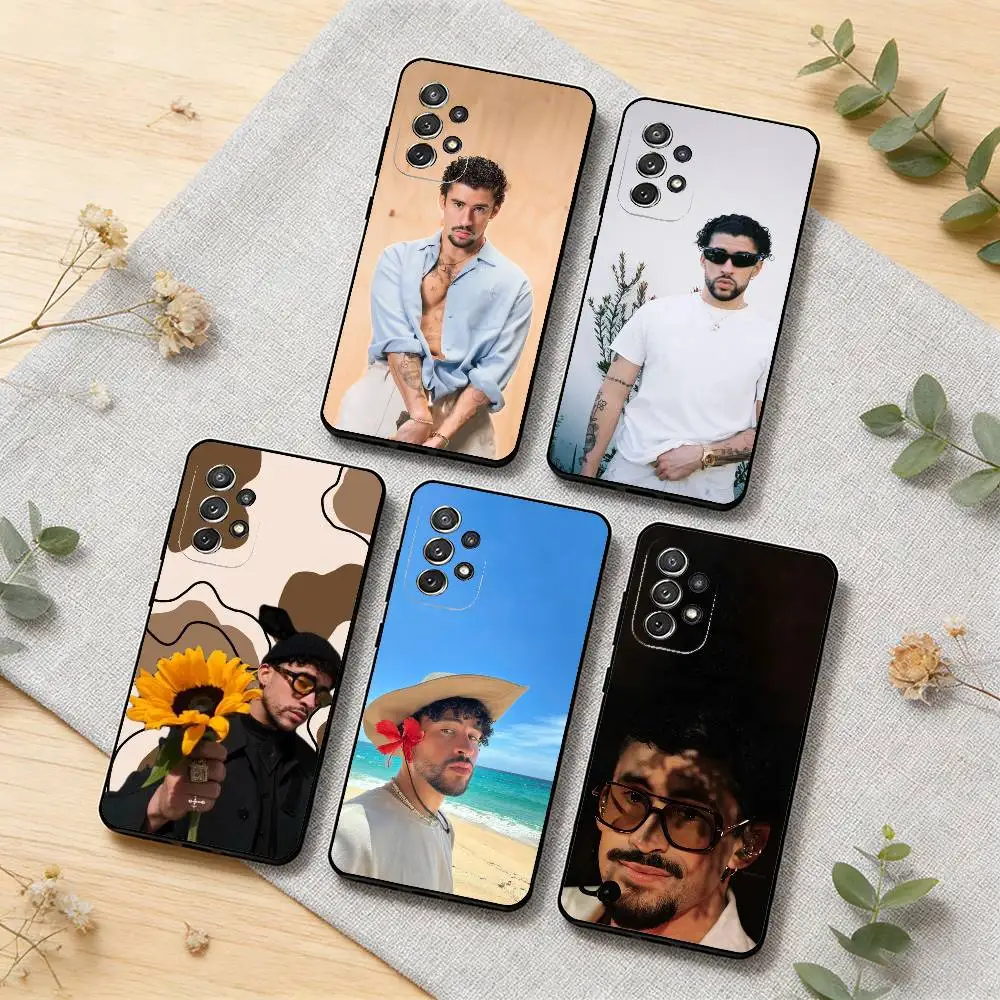 

B-Bad B-Bunny Rap Star Phone Case For Samsung S25,S24,S21,S22,S23,S30,Ultra,S20,Plus,Others Soft Black Cover
