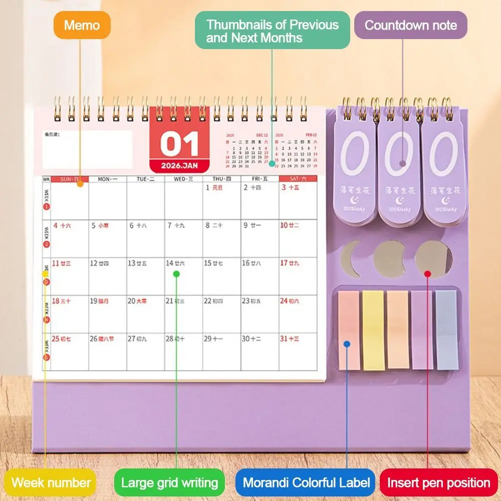 

Useful 2026 Desktop Paper Calendar Yearly Home Decor Planner Scheduler Notebook Multi-function Agenda Organizer Home Office