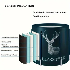 حوض استحمام قابل للطي PVC محمول للبالغين حوض استحمام عازل سميك تصميم محمل دلو بخار ساخن غمر كامل الجسم أعلى 8 مبيعات حوض استحمام ساخن قابل للطي - رقم 8