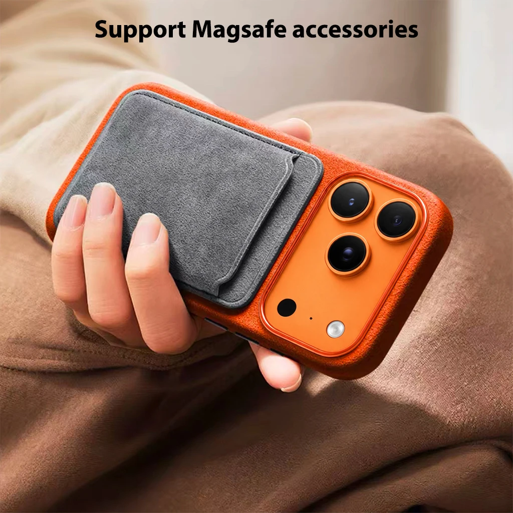 Etui Alcantara do iPhone 18 17 Pro Max z osłoną przycisku fotografowania, skórzane etui Magsafe do iPhone 17 Pro Max — zdjęcie produktu 6