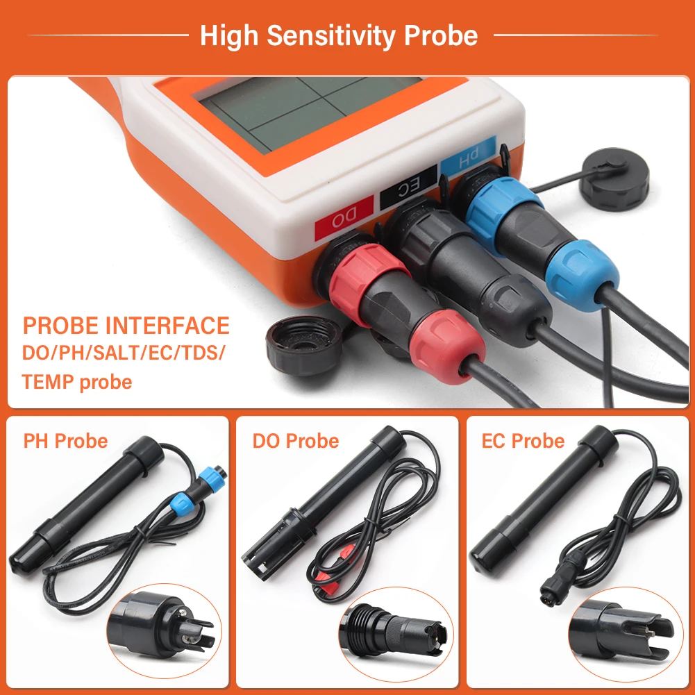 Yieryi 6-In-1 Portable Digital Water Quality Tester Do Ph TDS Ec Salt Temp Meter With Bluetooth For Aquarium Aquaculture Pool