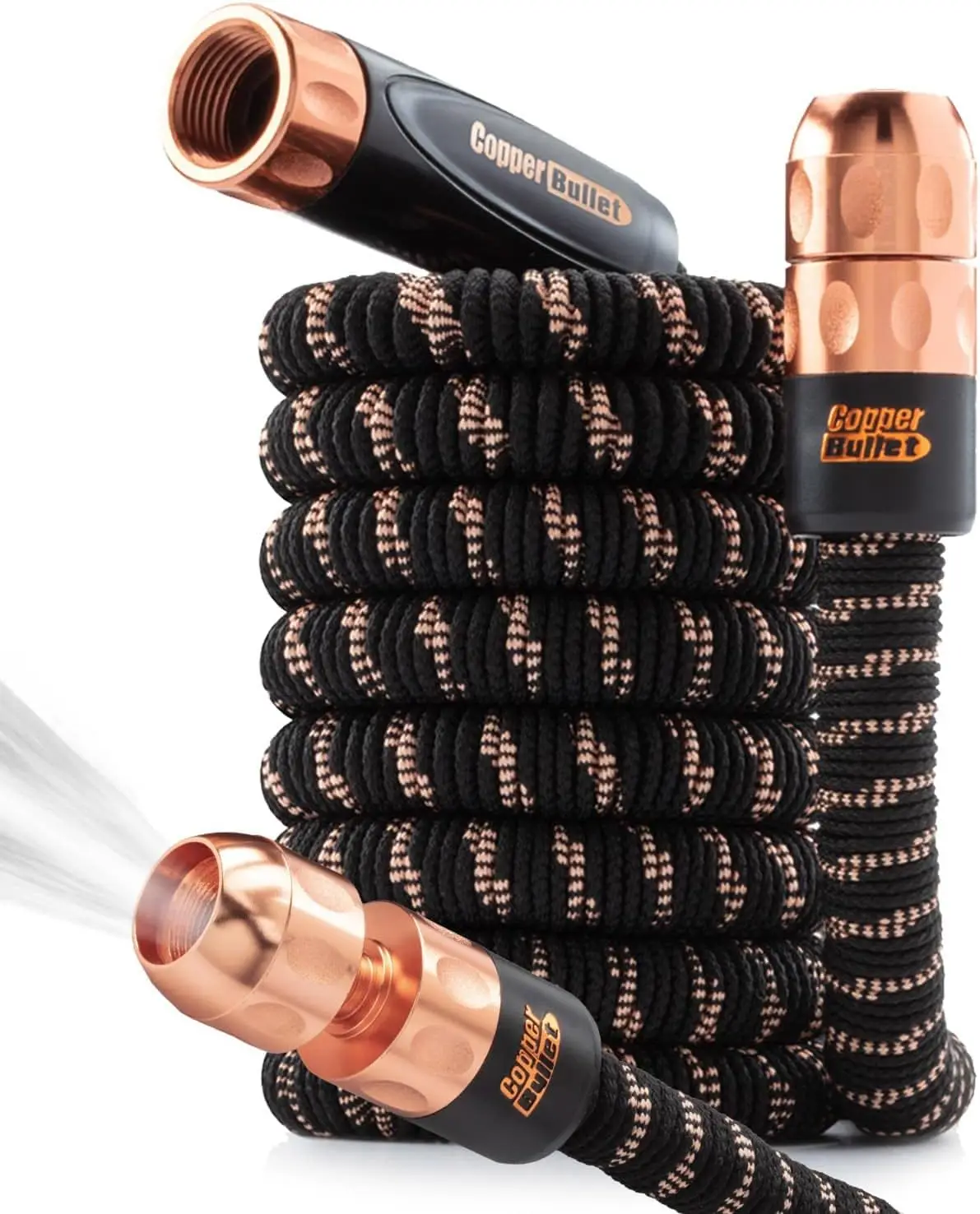 Pocket Hose Bullet Expanding Garden Hose   Larger Connectors, 3X Stronger Fabric, 3 Layers of Latex Tubing, Kink-Free