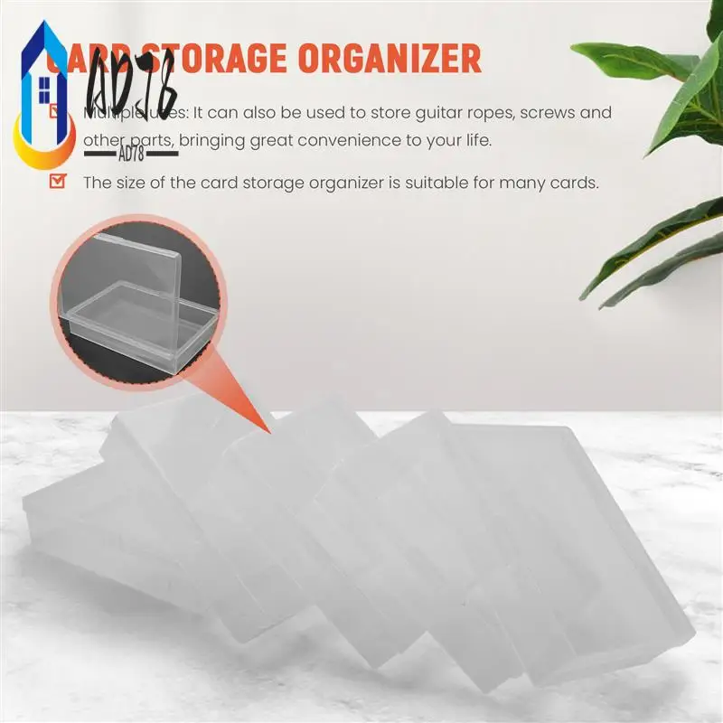 

AD78-10Pcs Playing Card Box Trading Card Case Card Storage Organizer Clear Card Case Plastic Storage Box For Gaming Cards