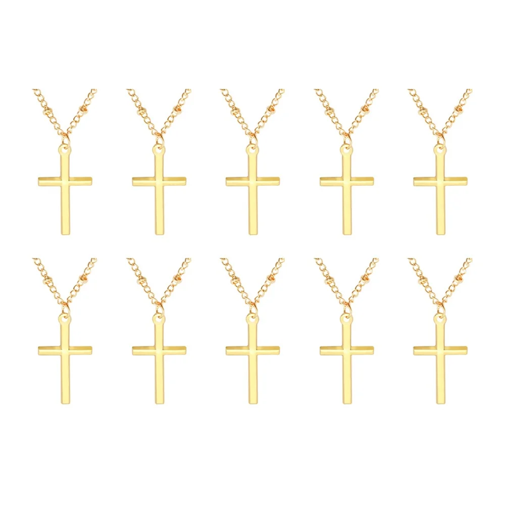 

10Pcs Pendant Metal Christian Jewelry Vintage Jesus Chain Decoration for Couples Gold Christian Cross