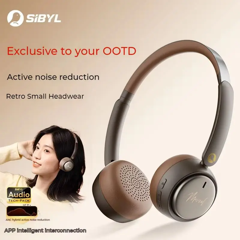 SIBYL Y7 PRO Wireless Headphone HiFi Stereo Sound Bluetooth Active Noise Reduction Long battery Life Headset Custom Earphones