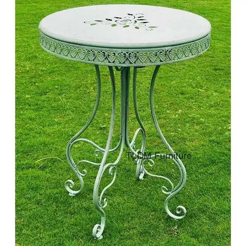 

Luxury Iron Garden Furniture Sets for Garden American Waterproof Backrest Chair Leisure Retro Outdoor Furniture Sets for Balcony