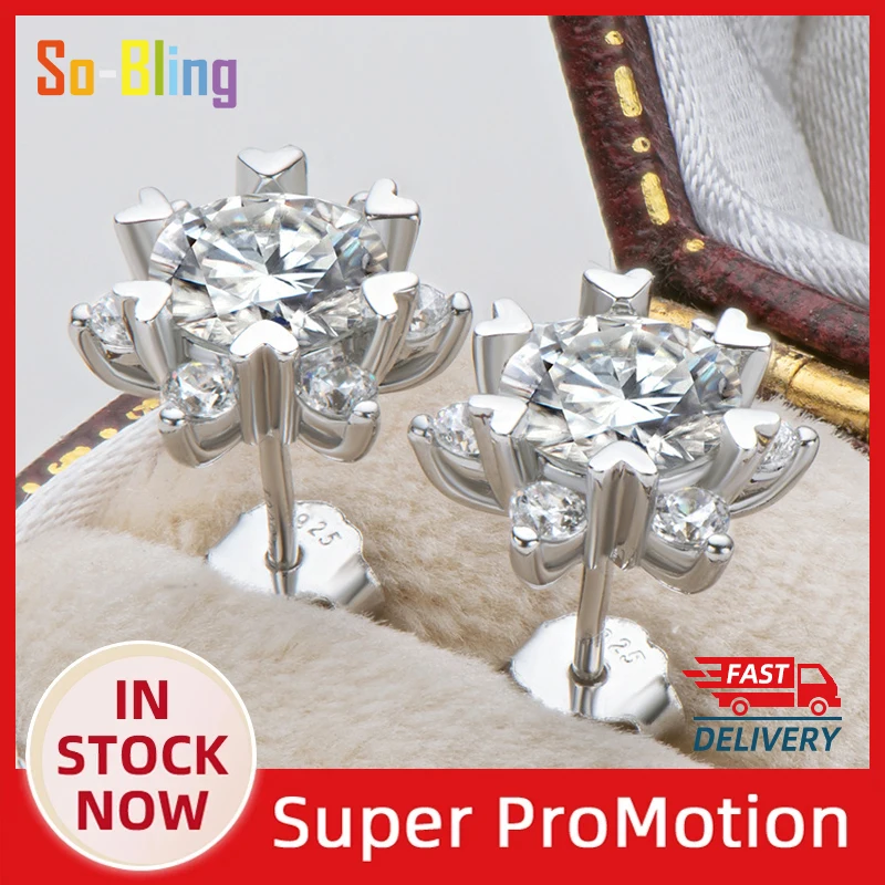 

So-Bling 925 Sterling Silver Earrings For Women's Elegant Fine Zircon Earring Bridal Wedding Engagement Trendy Snowflake Jewelry