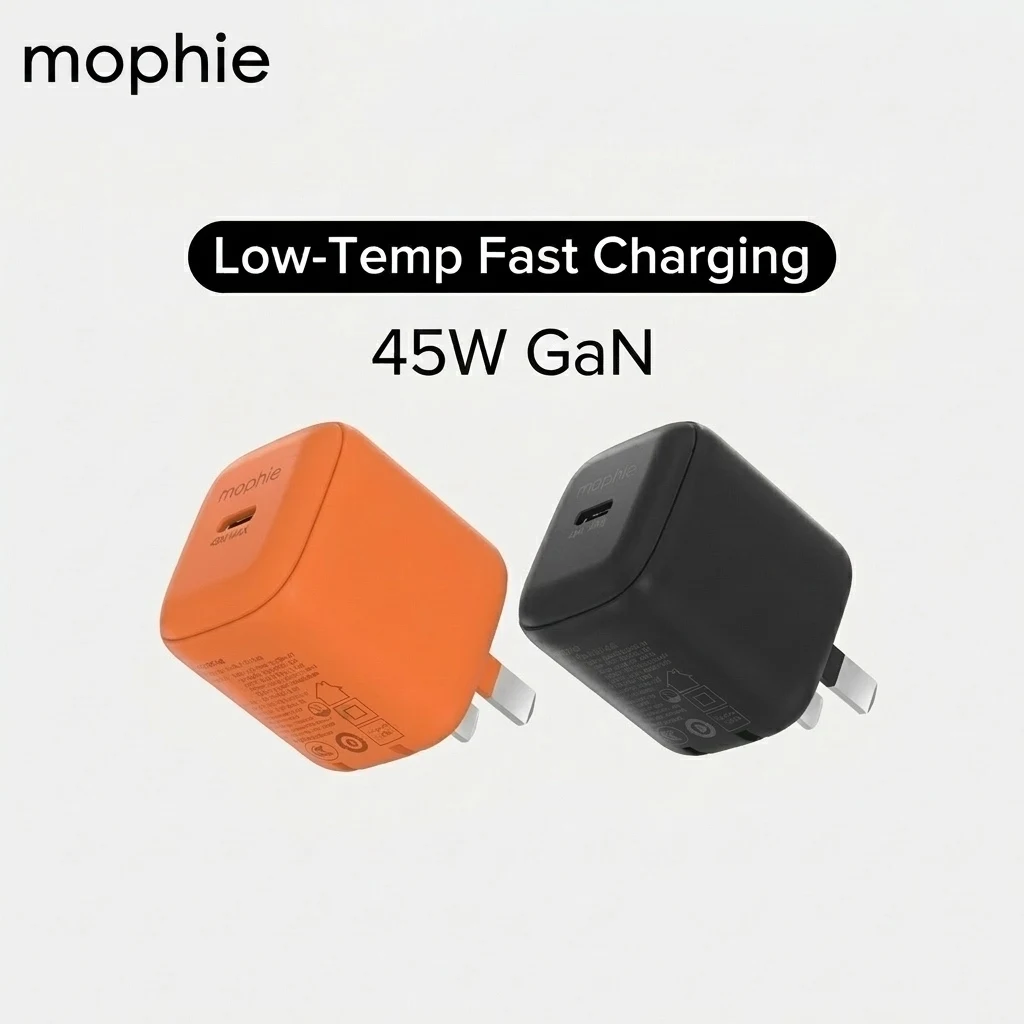 Mophie 45W GaN PD Fast Charger USB-C PPS Charger Compatible with iPhone 18 17 Pro Max iPad Tablet Xiaomi Huawei Samsung