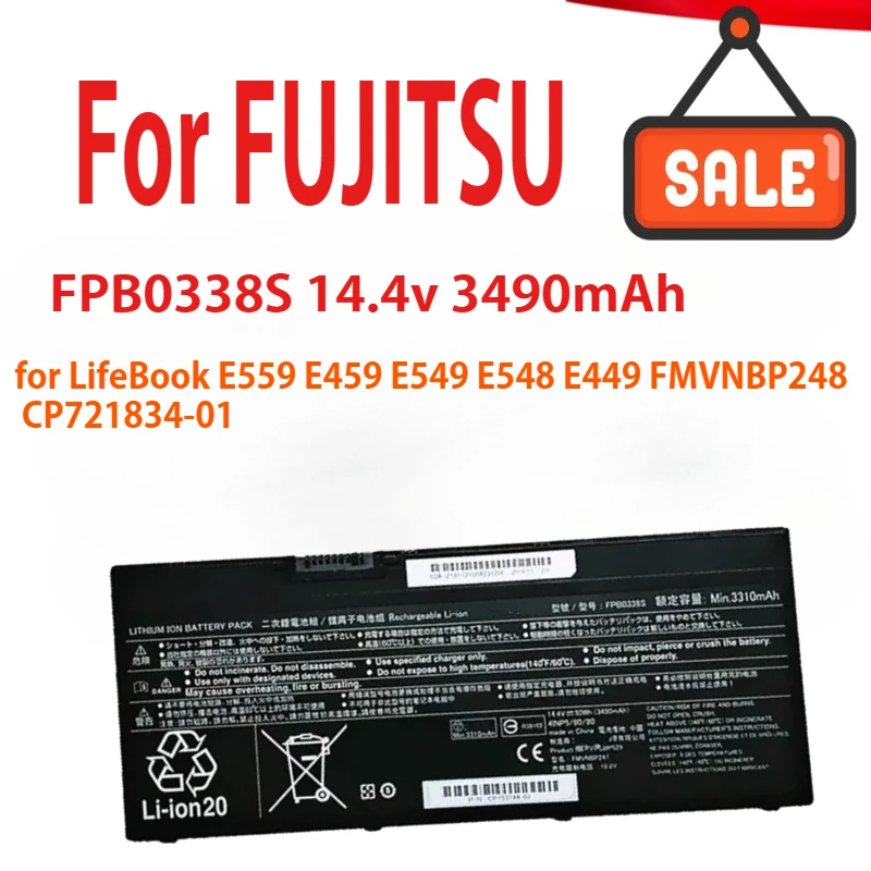 

FPB0338S FMVNBP247 FPCBP529 Laptop Battery for FUJITSU LifeBook E559 E459 E549 E548 E449 FMVNBP248 CP721834-01 3490mAh 50WH