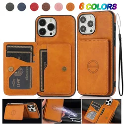 Magnetic Flip Wallet Phone Case For iPhone 13 12 Mini 16 15 Plus 14 11 Pro XS Max XR X Credit Card Holder Leather Cover