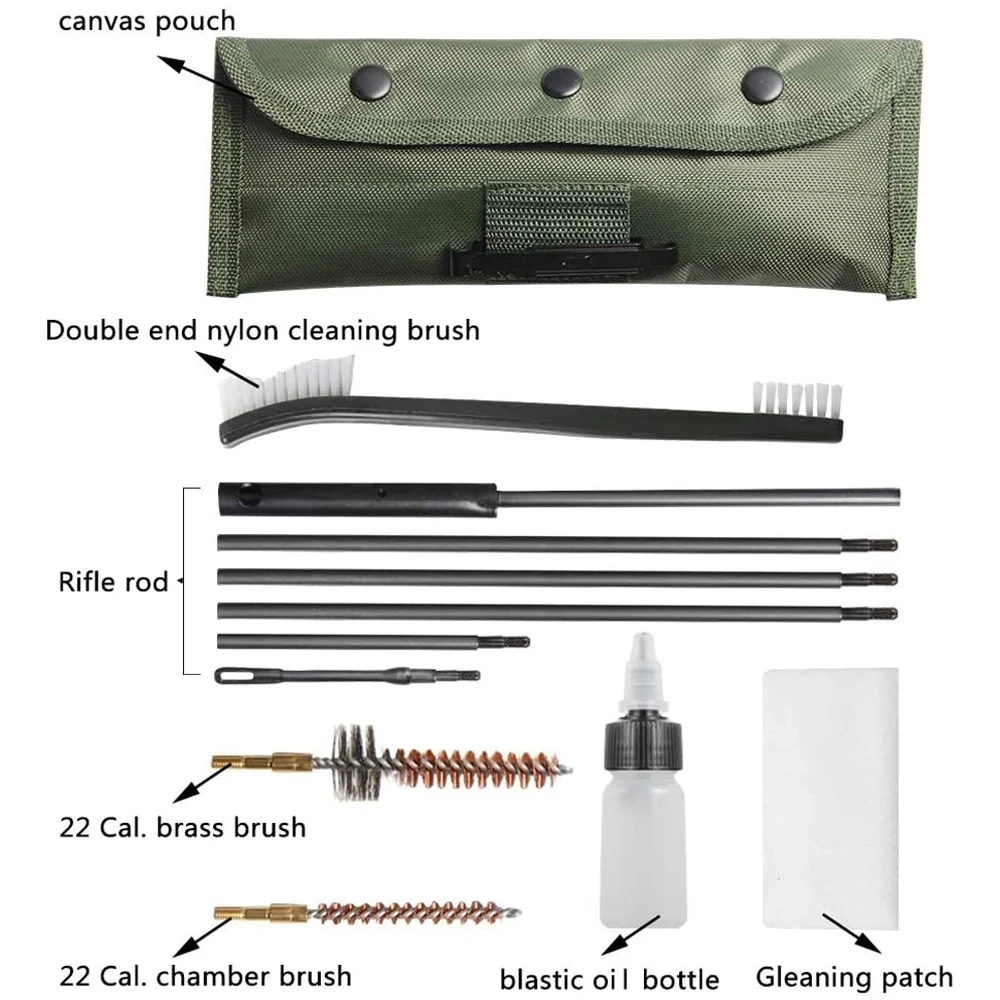 10PCS/Pack AR15 M16 M4 Gun Brushes Cleaning Kit Airsoft Pistol Cleanner 5.56mm .223 22LR .22 Tactical Rifle Gun Brushes Set