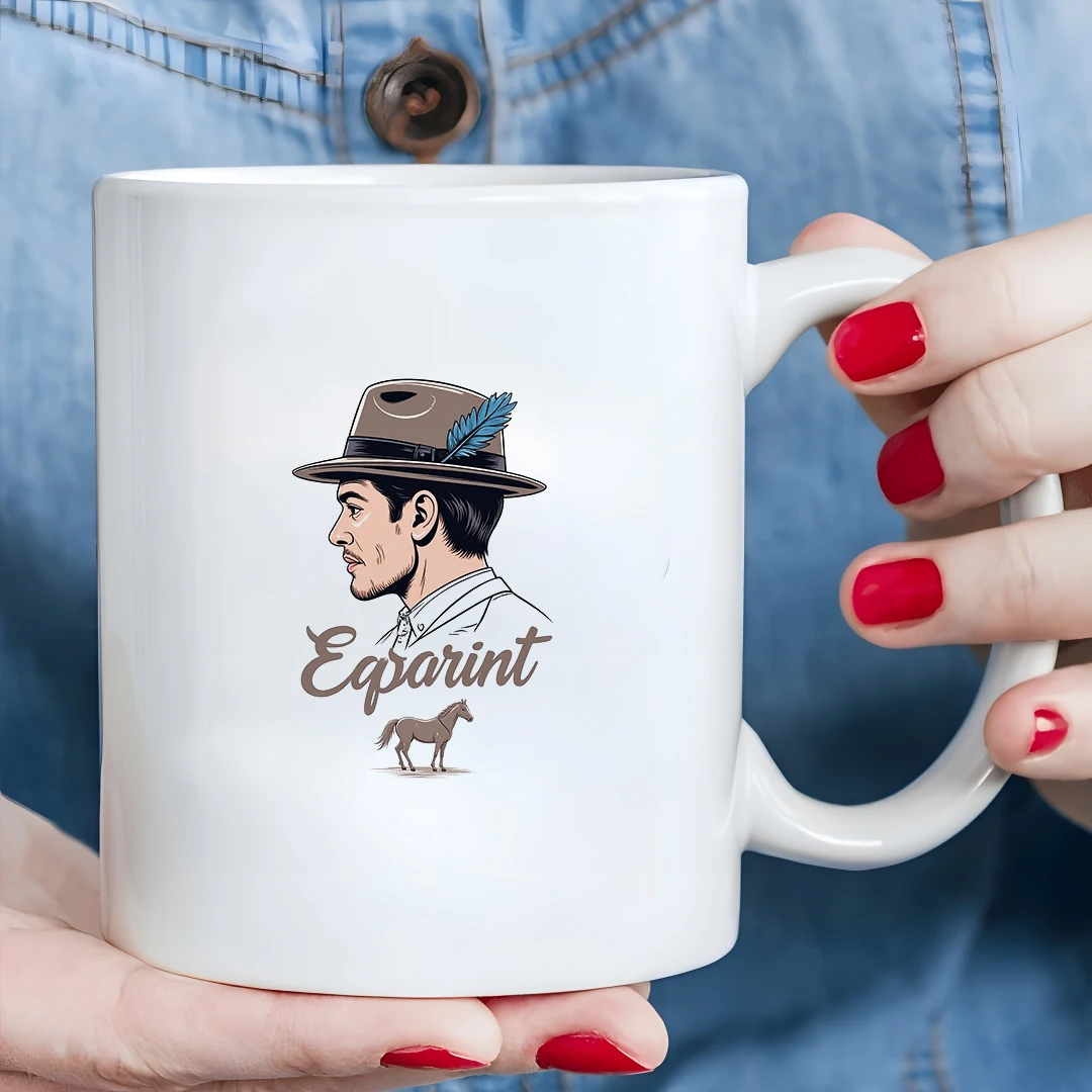 Чашка 11 унций + ретро-кепка для мужчин, рукописный эспарант + декор с рисунком лошади, рождественский подарок, домашний офис, чашка для холодных и горячих напитков