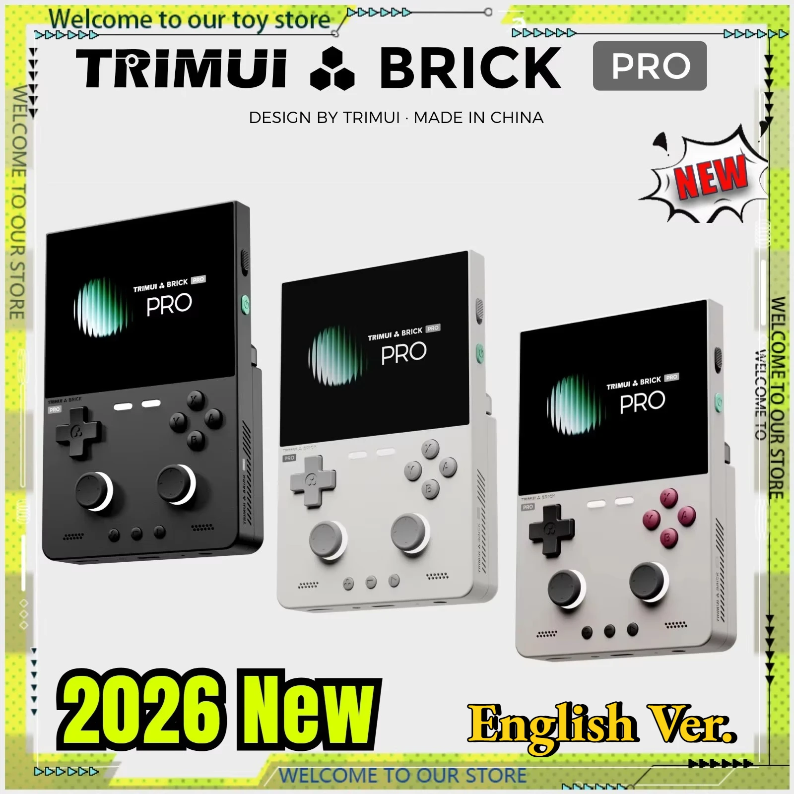 English Ver. New TRIMUI Brick Pro Retro Handheld Game Console 3.95