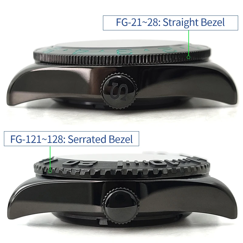 빈티지 시계 케이스 블랙 광택 브러시드 스틸 시계 케이스 MOD 시계 부품 SKX NH35 NH36 4r36 4r35 교체 시계 부품